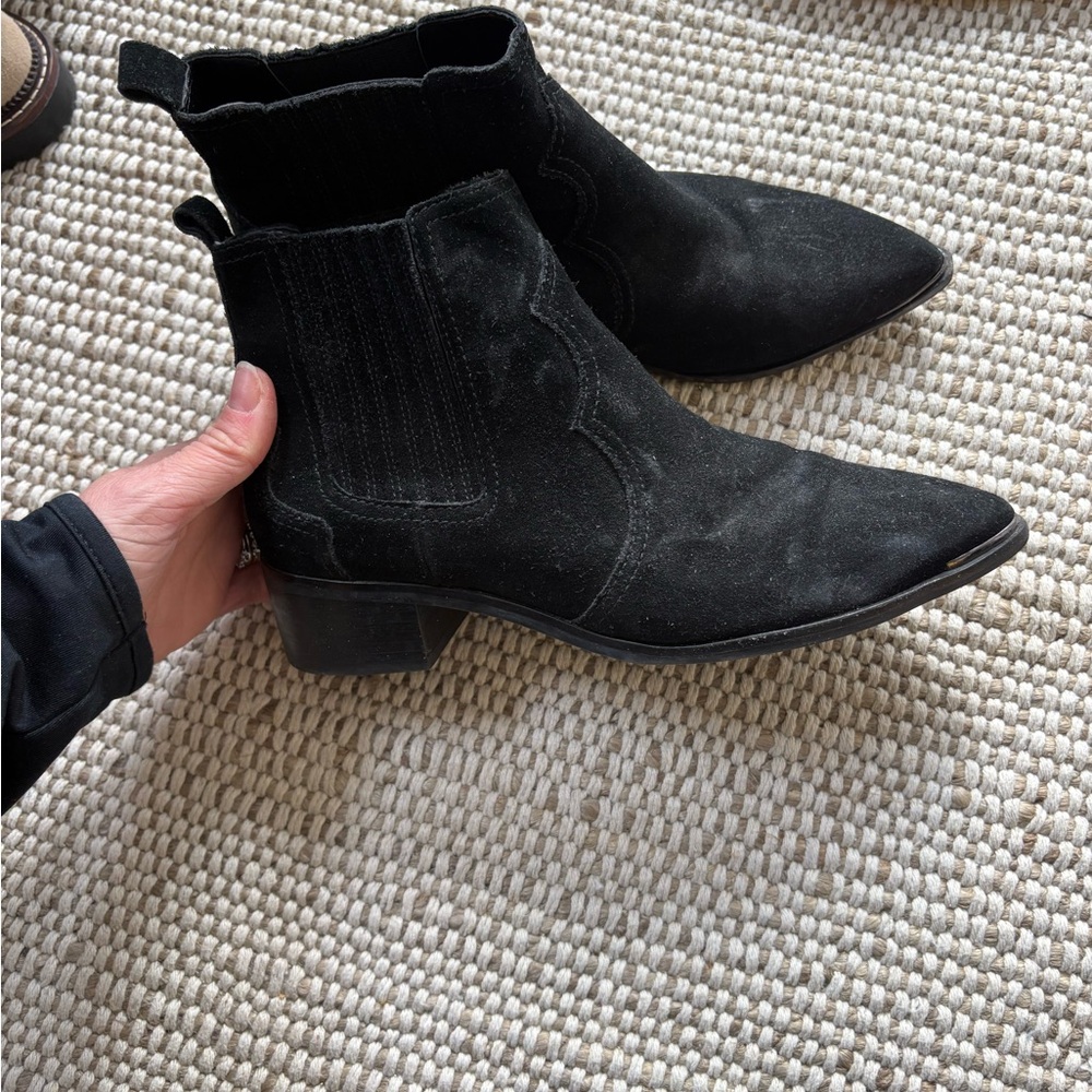 Marc Fisher Black Suede Ankle Booties